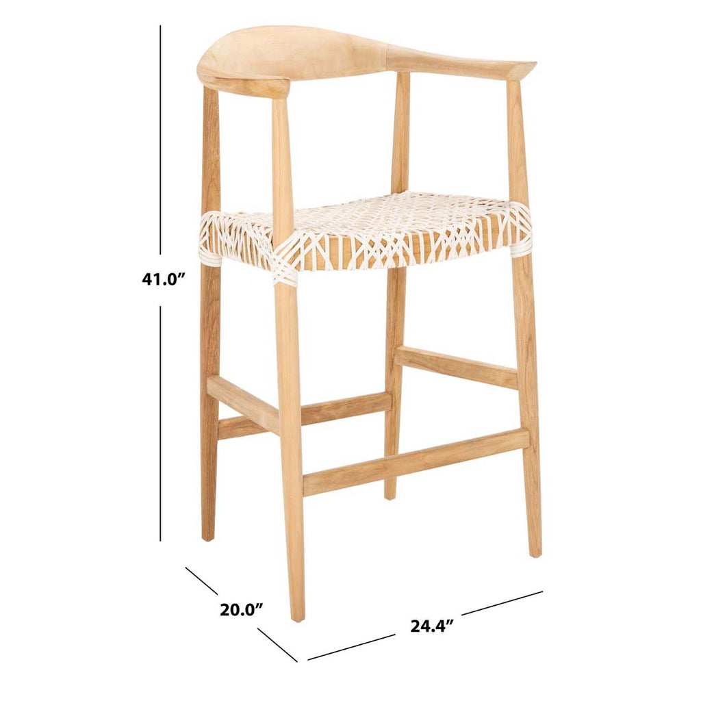 Safavieh Bandelier Counter Stool - Natural / White