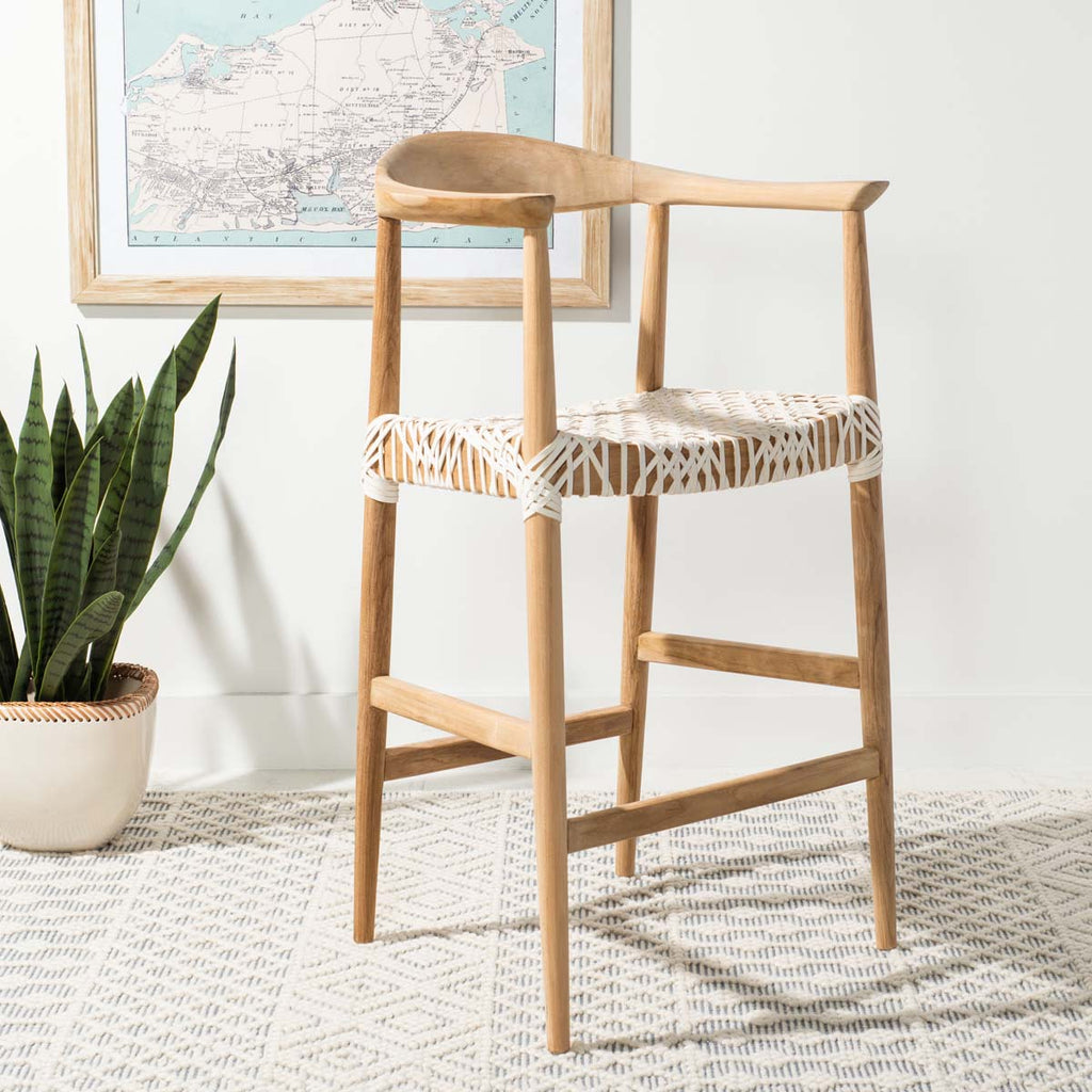 Safavieh Bandelier Counter Stool - Natural / White