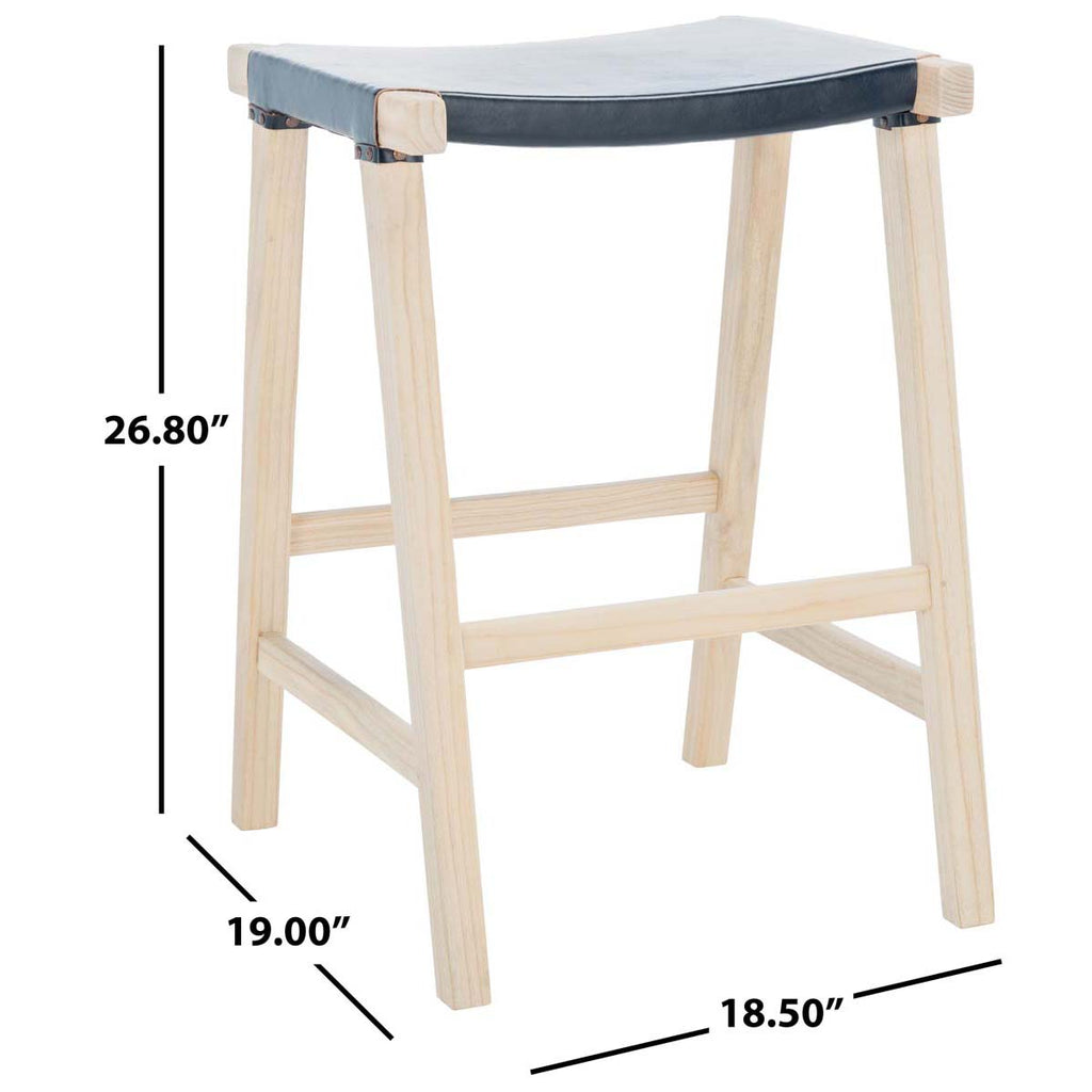 Aariz Rectangle Counter Stool | Safavieh - BST1011 - Black / Natural