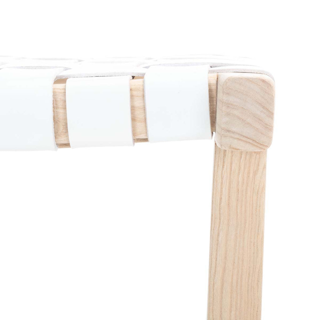 Safavieh Abreu Rectangle Barstool - White / Light Natural