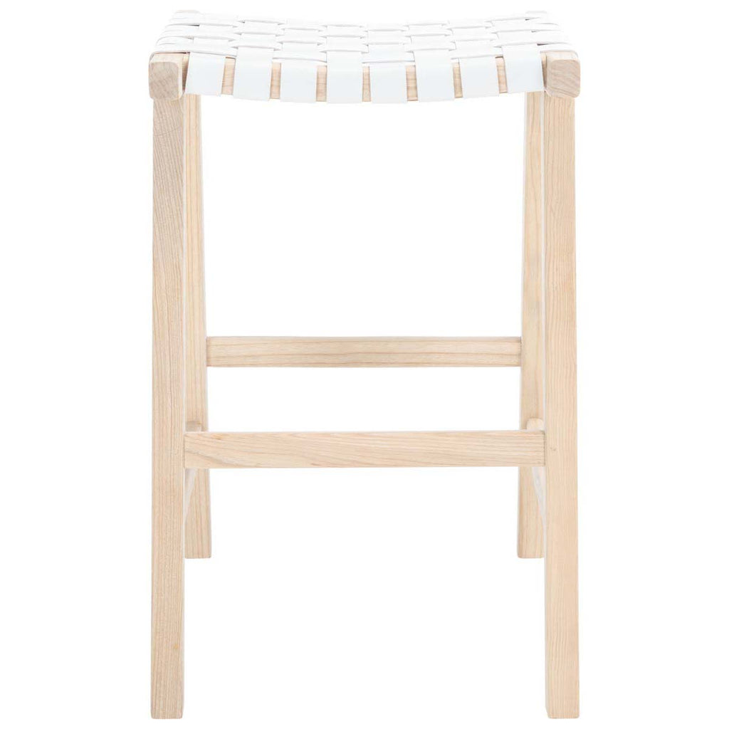 Safavieh Abreu Rectangle Barstool - White / Light Natural