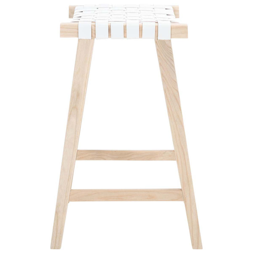 Safavieh Abreu Rectangle Barstool - White / Light Natural