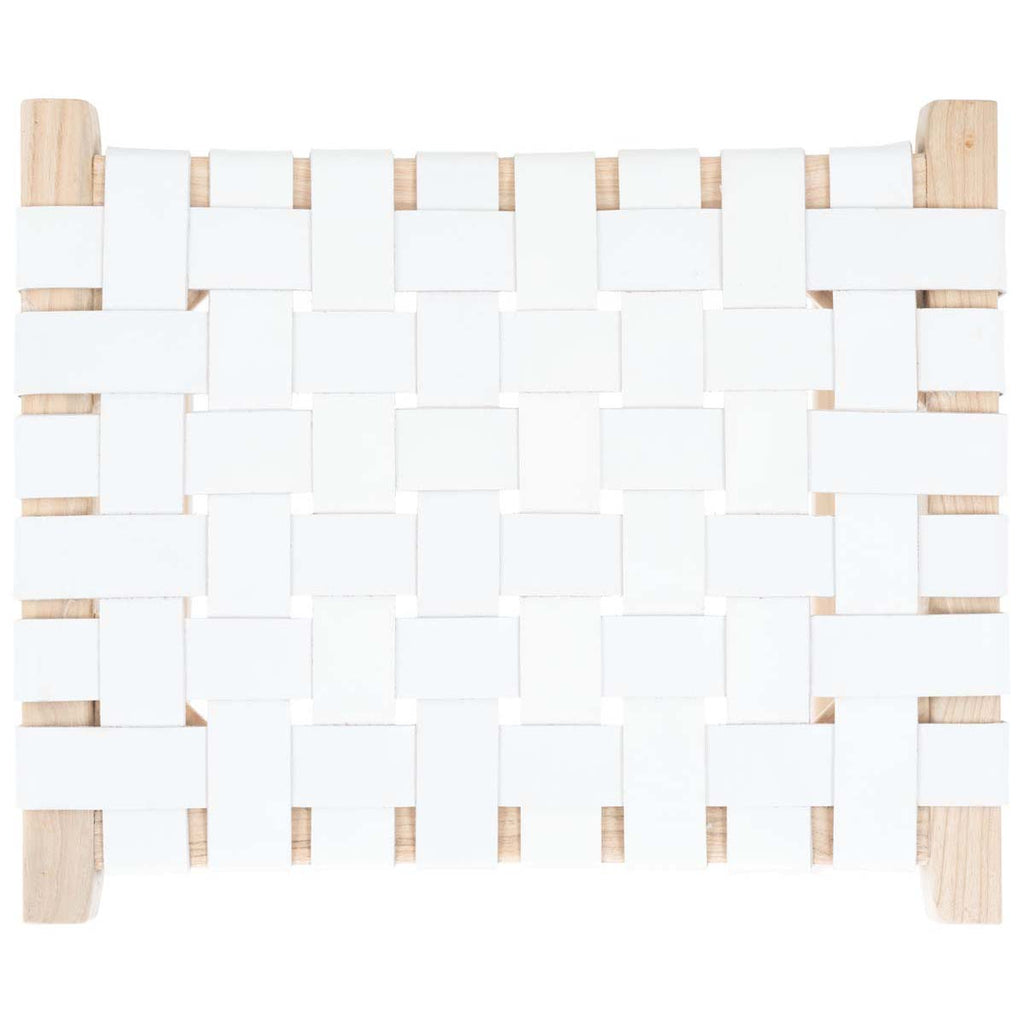 Safavieh Abreu Rectangle Barstool - White / Light Natural