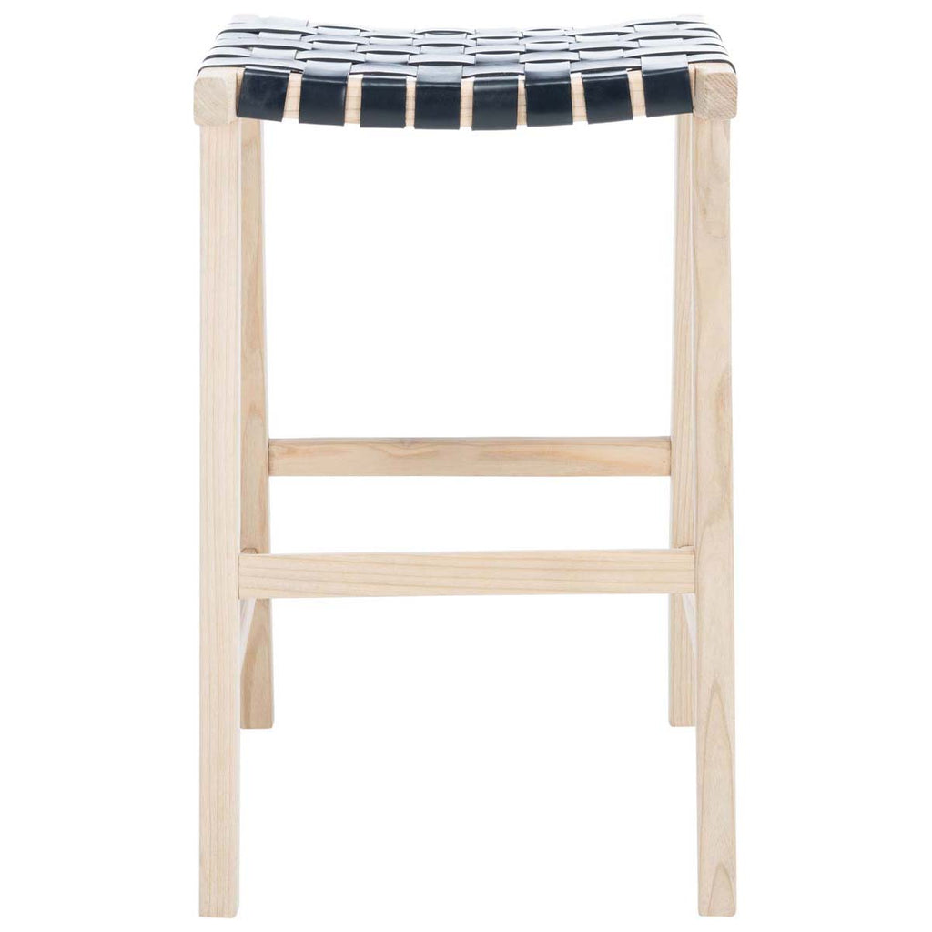 Safavieh Abreu Rectangle Barstool - Black / Light Natural