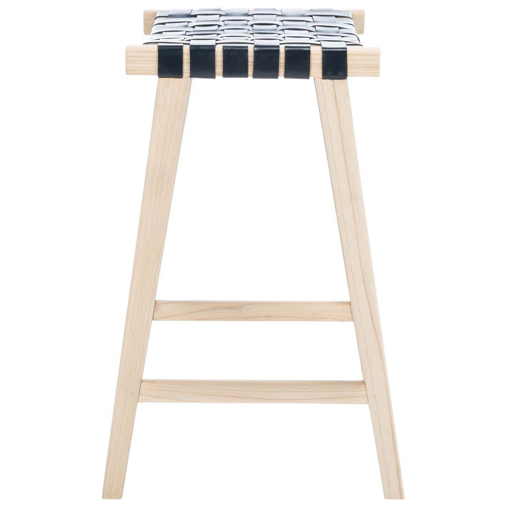 Safavieh Abreu Rectangle Barstool - Black / Light Natural