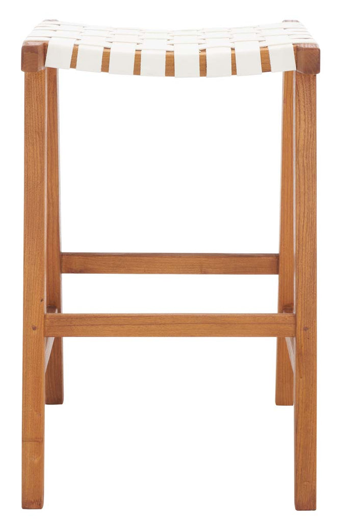 Safavieh Abreu Rectangle Barstool - White/Natural