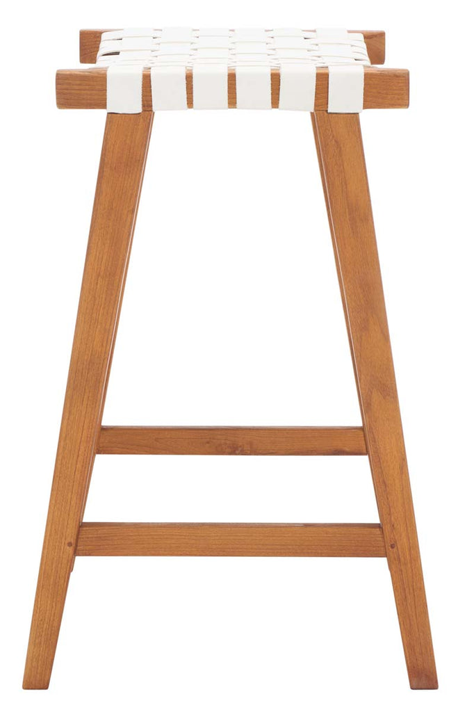 Safavieh Abreu Rectangle Barstool - White/Natural