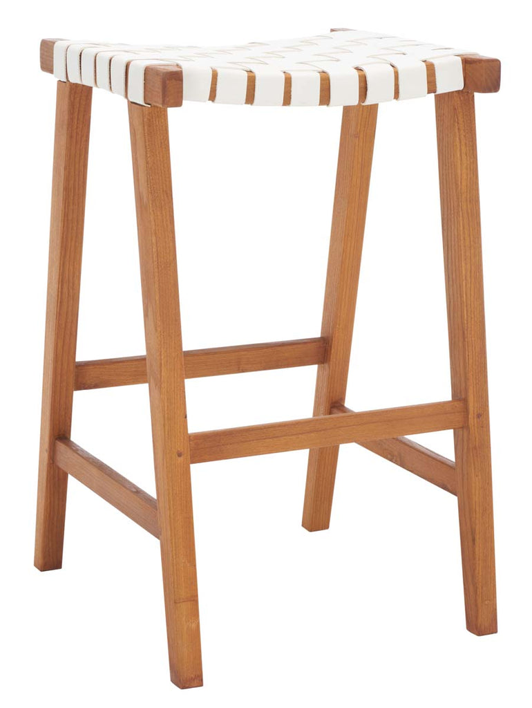 Safavieh Abreu Rectangle Barstool - White/Natural