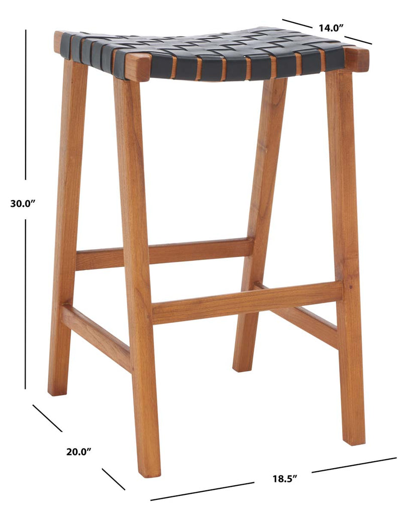 Safavieh Abreu Rectangle Barstool - Black / Natural