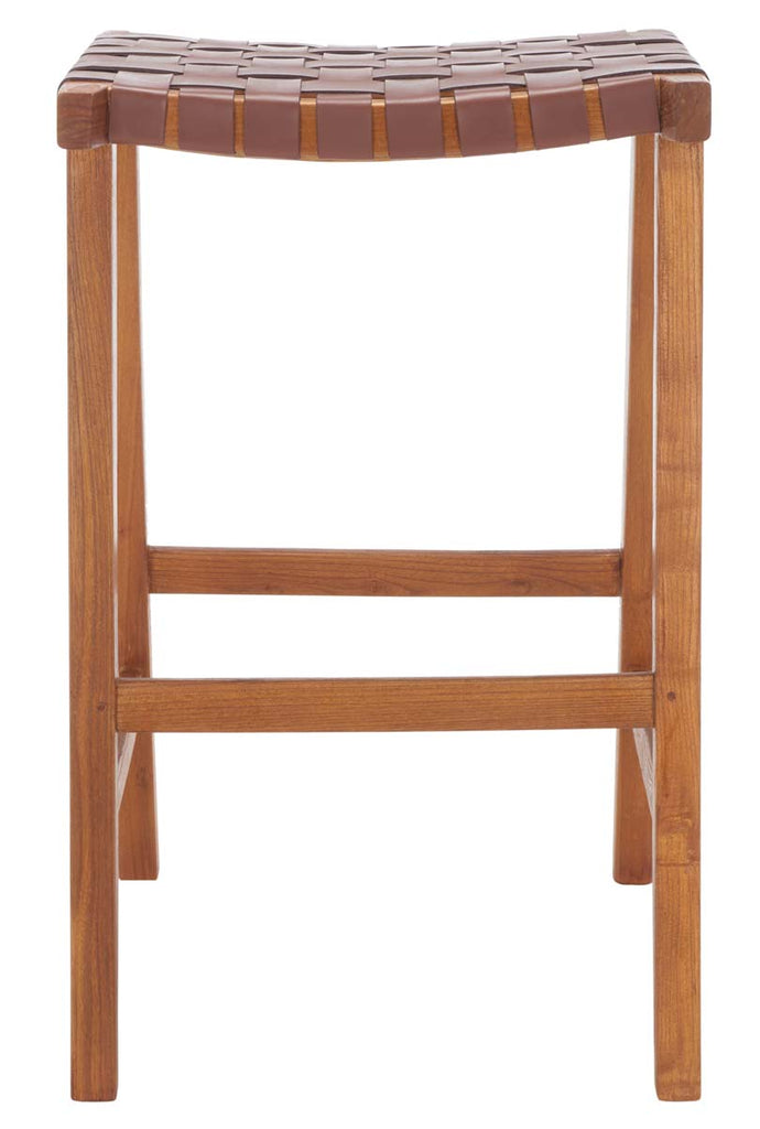 Safavieh Abreu Rectangle Barstool - Cognac / Natural