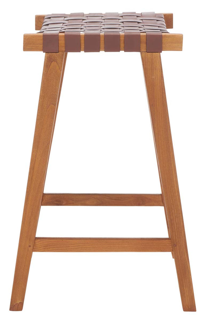 Safavieh Abreu Rectangle Barstool - Cognac / Natural