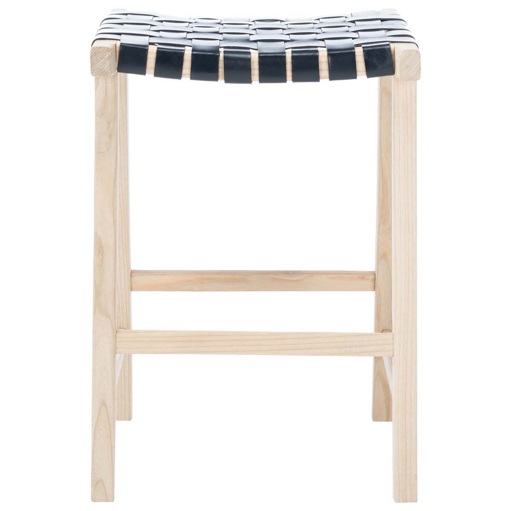 Safavieh Abreu Rectangle Counter Stool - Black / Light Natural