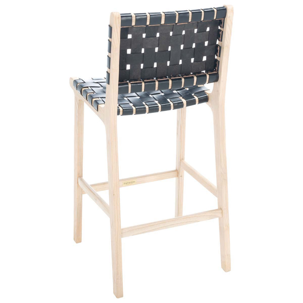 Safavieh Adah Leather Counter Stool - Black / Natural