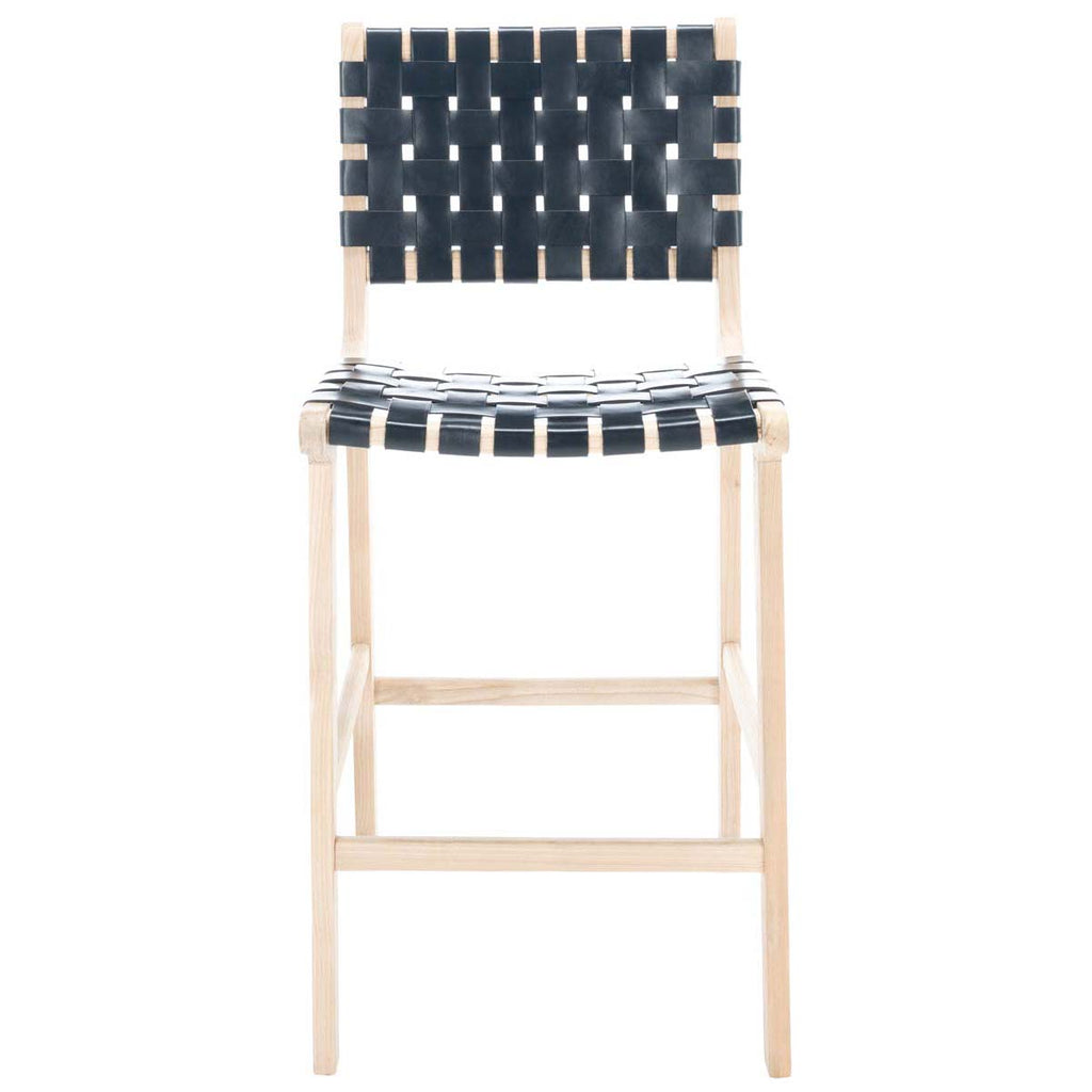 Safavieh Adah Leather Counter Stool - Black / Natural