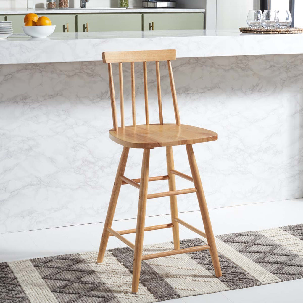 Safavieh  May Wood Counter Stool - Natural