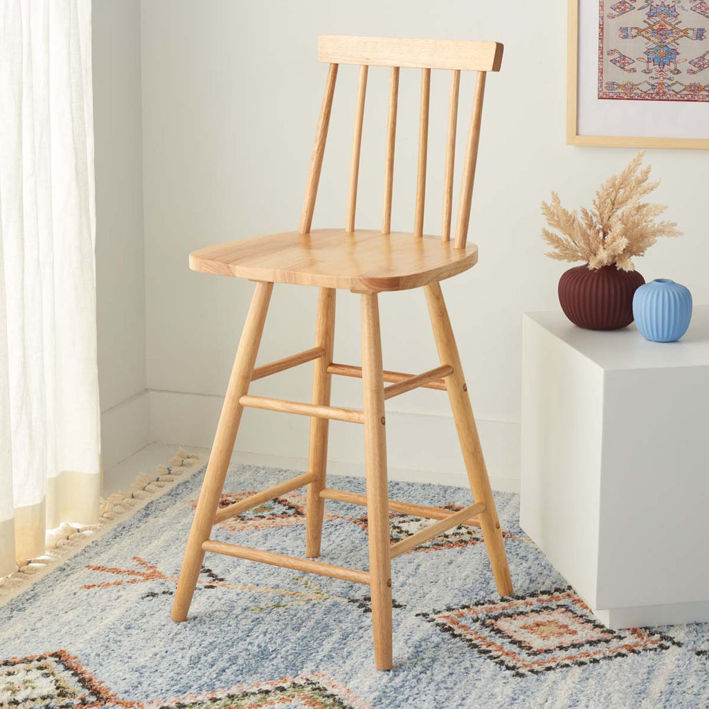 Safavieh  May Wood Counter Stool - Natural