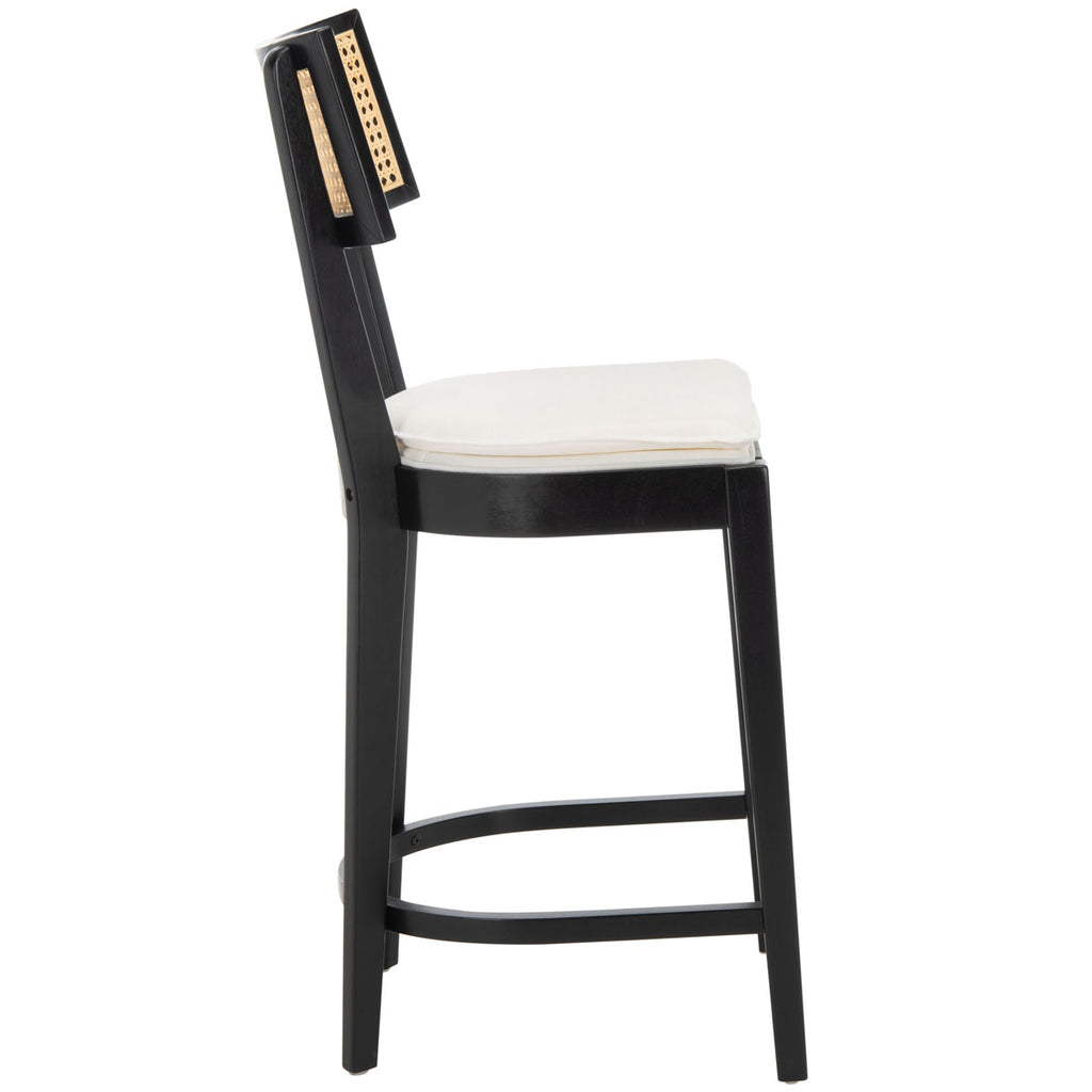 Safavieh Galway Cane Counter Stool - Black / Natural