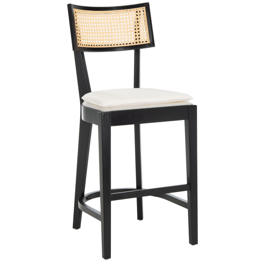 Safavieh Galway Cane Counter Stool - Black / Natural