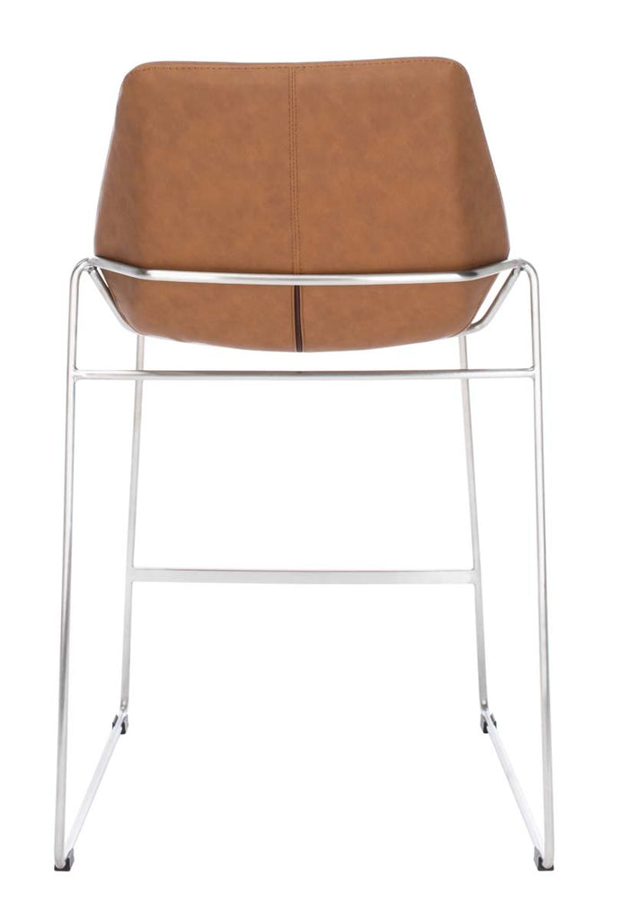 Safavieh Alexis Mid Century Counter Stool - Cigar Brown Pu/Black