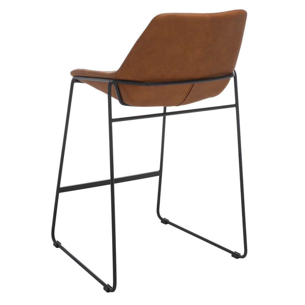 Safavieh Alexis Mid Century Counter Stool - Cognac/Black Legs