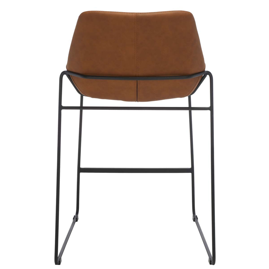 Safavieh Alexis Mid Century Counter Stool - Cognac/Black Legs