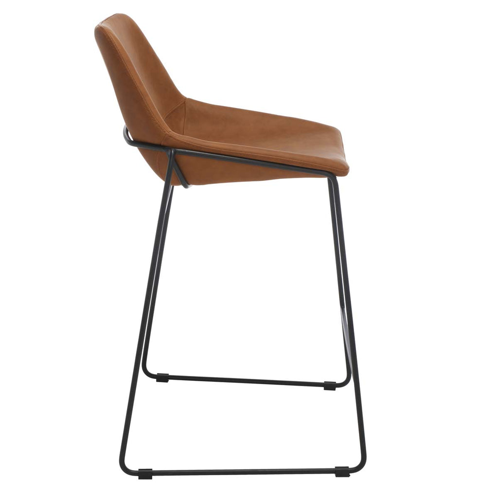 Safavieh Alexis Mid Century Counter Stool - Cognac/Black Legs