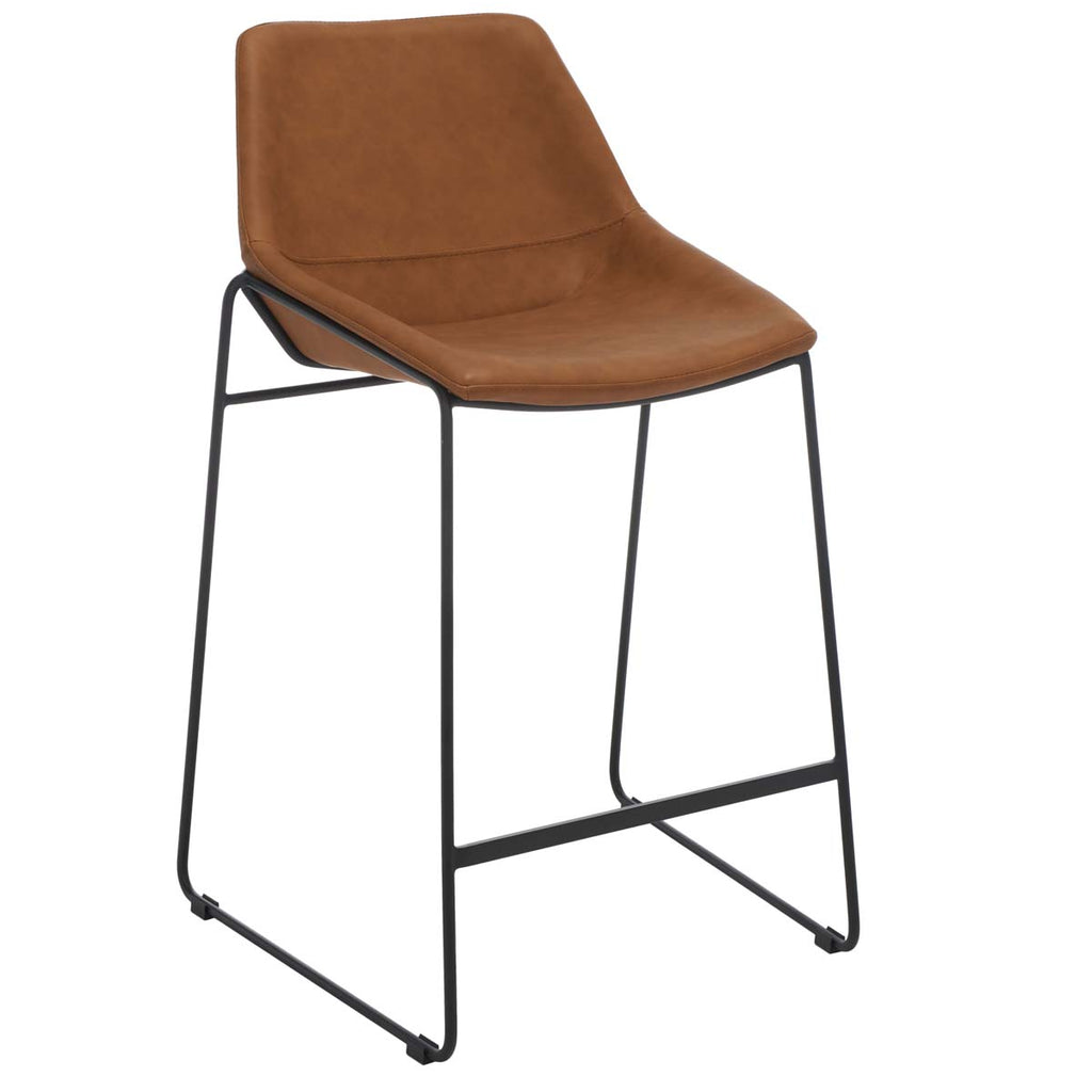 Safavieh Alexis Mid Century Counter Stool - Cognac/Black Legs