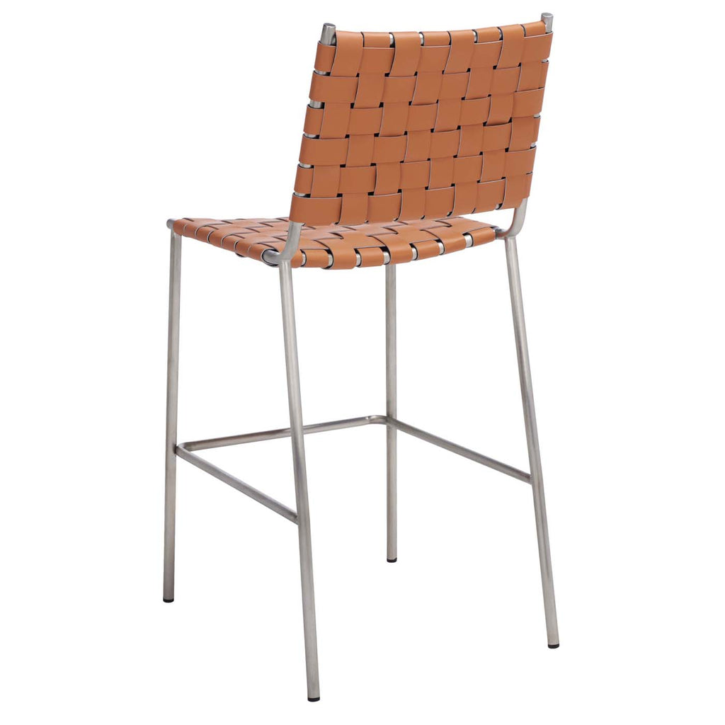 Safavieh Bahari Woven Counter Stool - Cognac / Silver