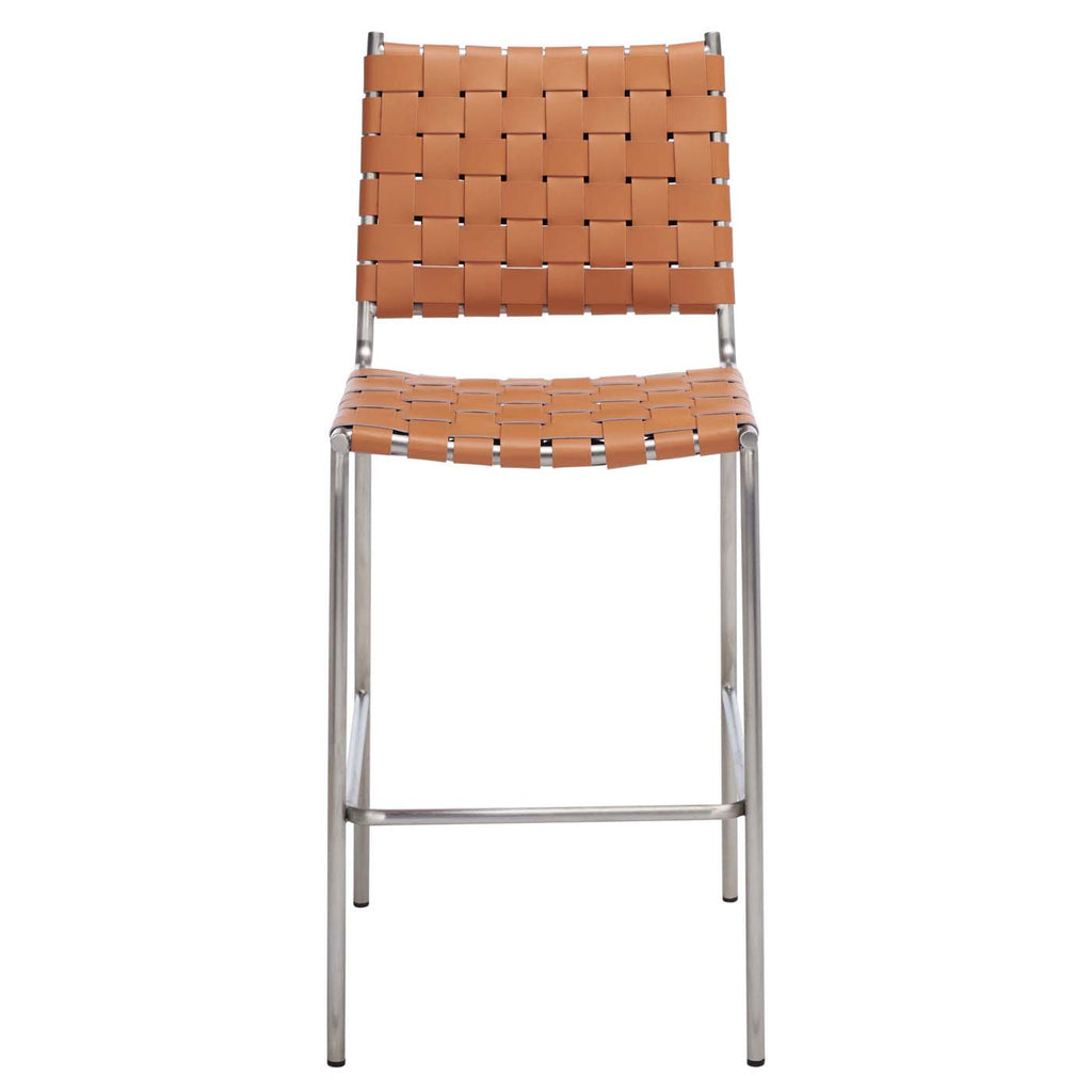 Safavieh Bahari Woven Counter Stool - Cognac / Silver