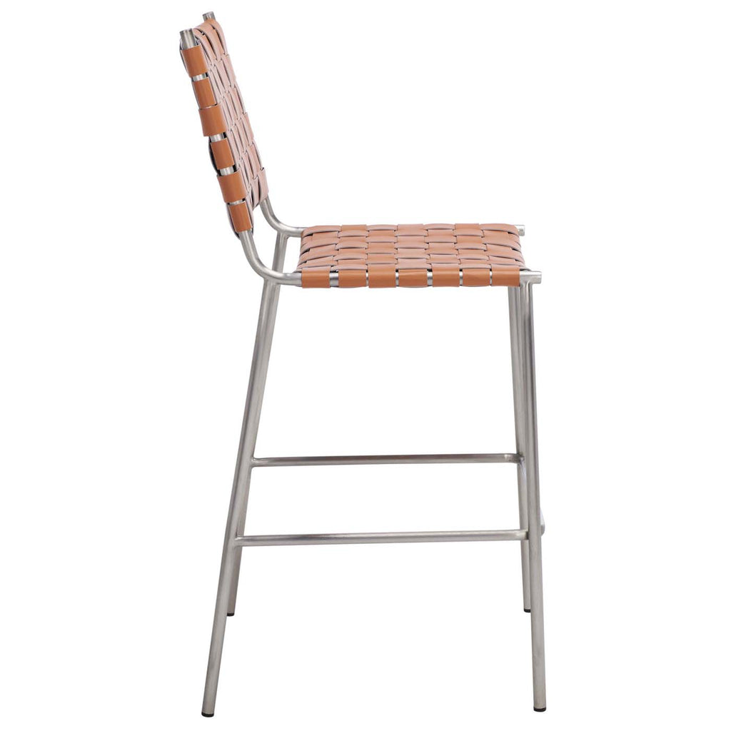 Safavieh Bahari Woven Counter Stool - Cognac / Silver