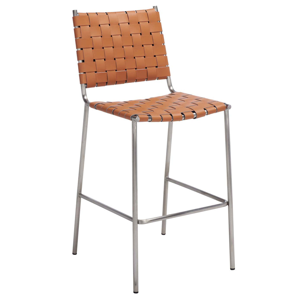 Safavieh Bahari Woven Counter Stool - Cognac / Silver