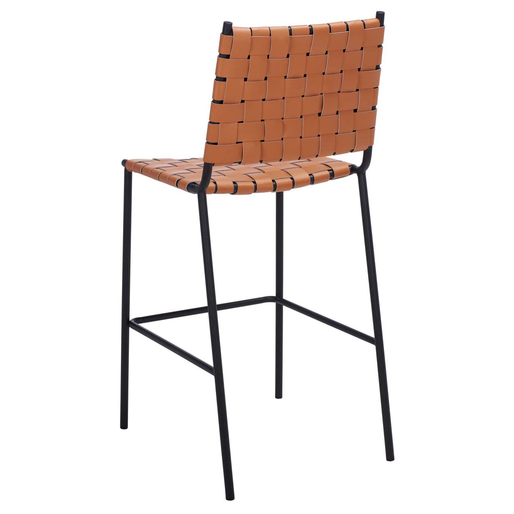 Safavieh Bahari Woven Counter Stool - Cognac / Black