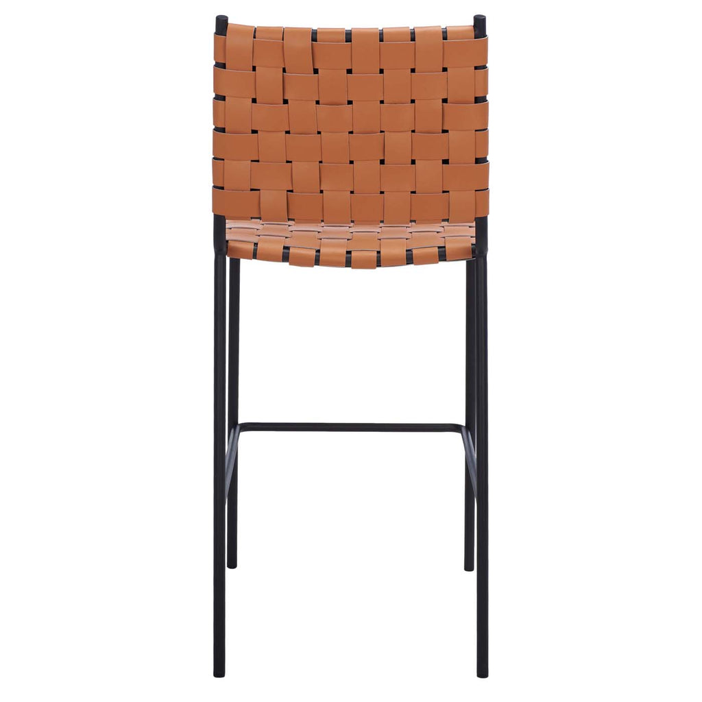 Safavieh Bahari Woven Counter Stool - Cognac / Black