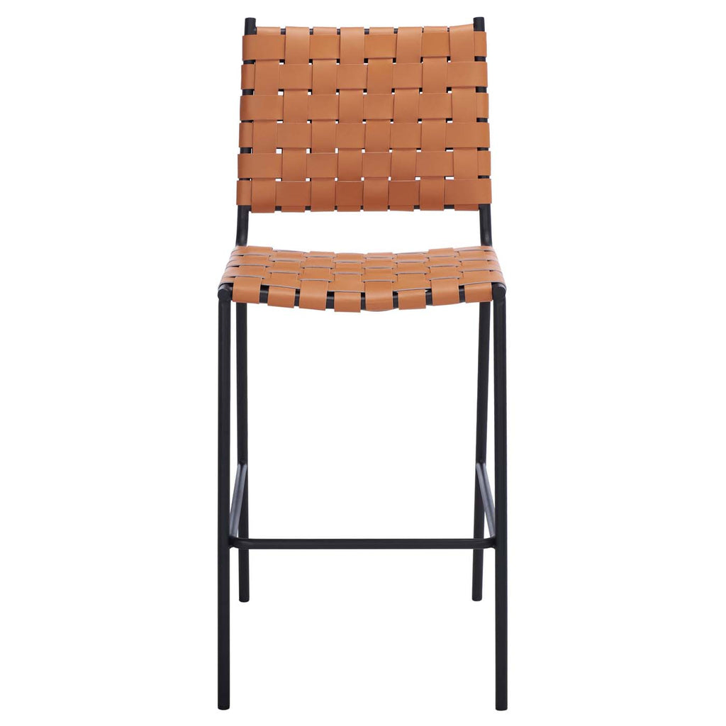 Safavieh Bahari Woven Counter Stool - Cognac / Black