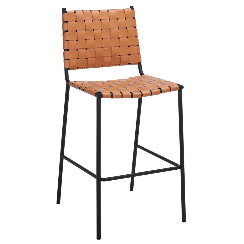 Safavieh Bahari Woven Counter Stool - Cognac / Black