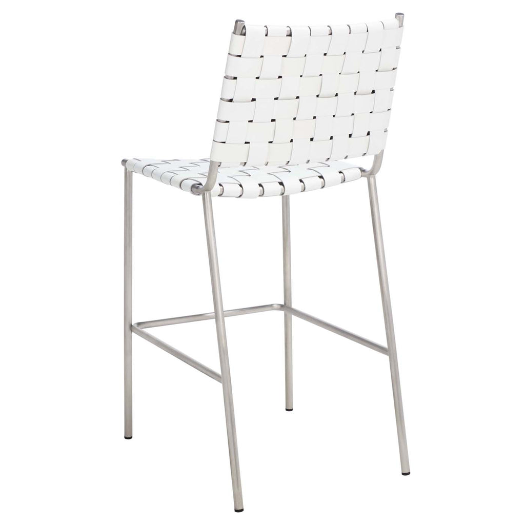 Safavieh Bahari Woven Counter Stool - White / Silver