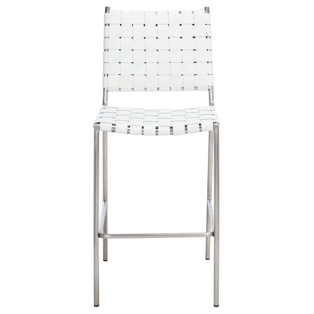 Safavieh Bahari Woven Counter Stool - White / Silver