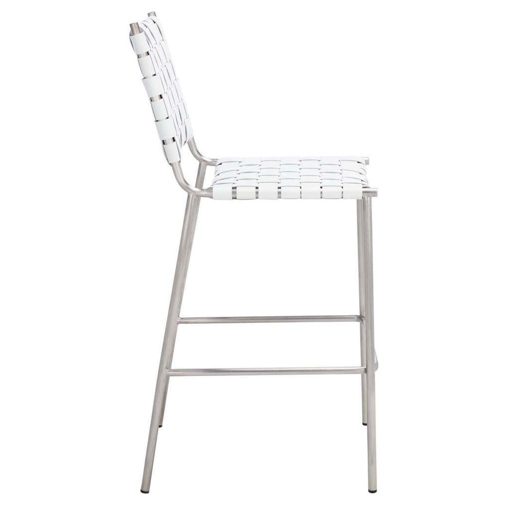 Safavieh Bahari Woven Counter Stool - White / Silver