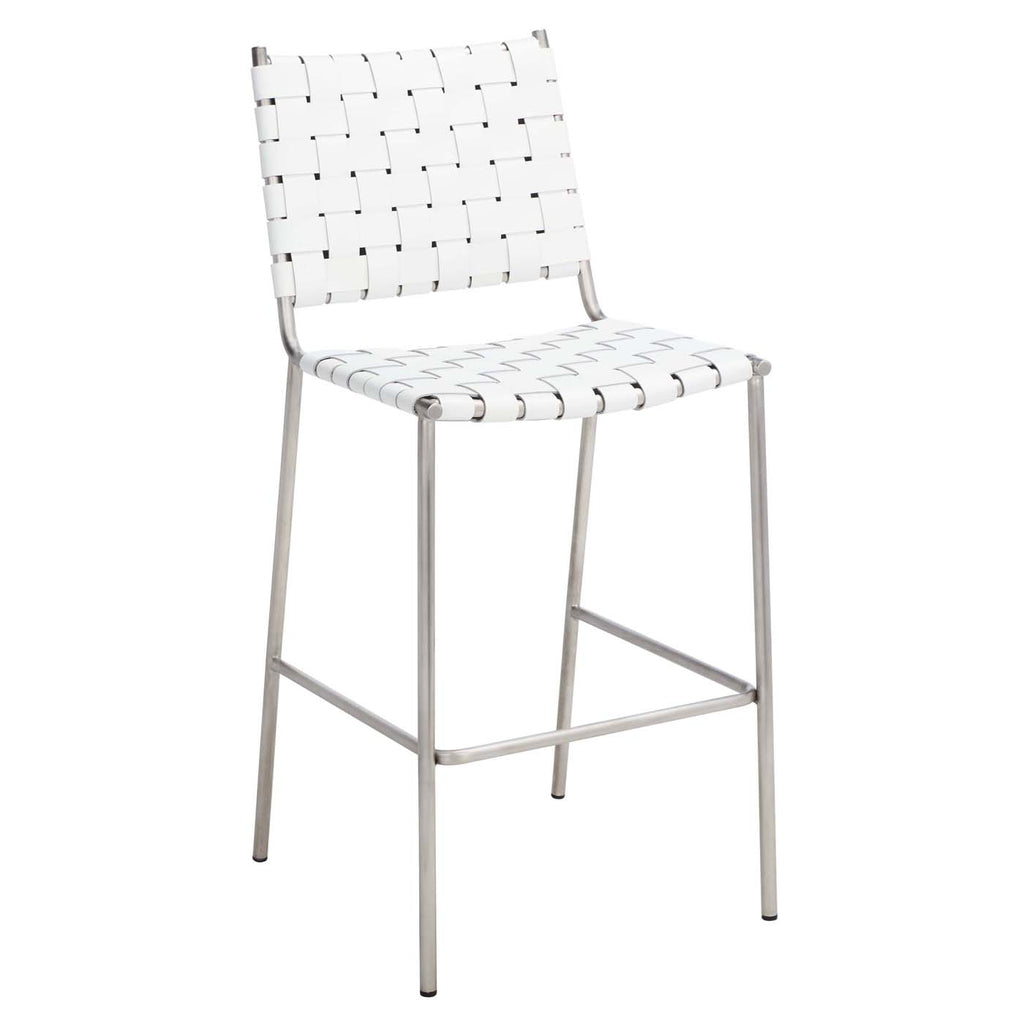 Safavieh Bahari Woven Counter Stool - White / Silver