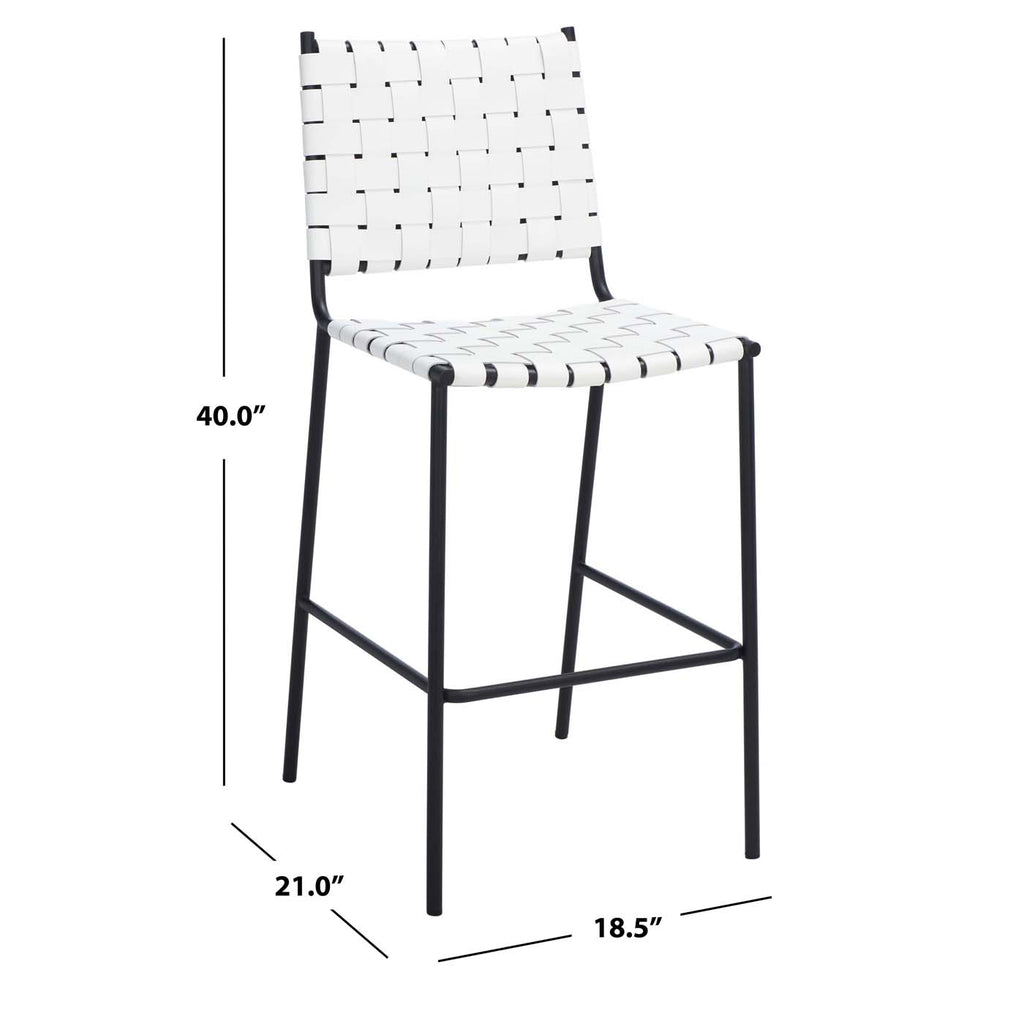 Safavieh Bahari Woven Counter Stool - White / Black