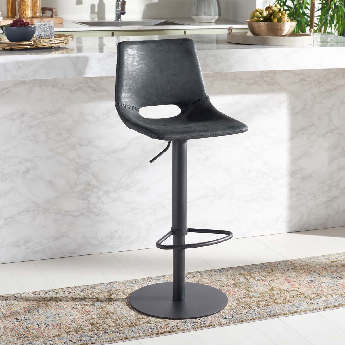 Safavieh Freya Gas Lift Bar Stool Black