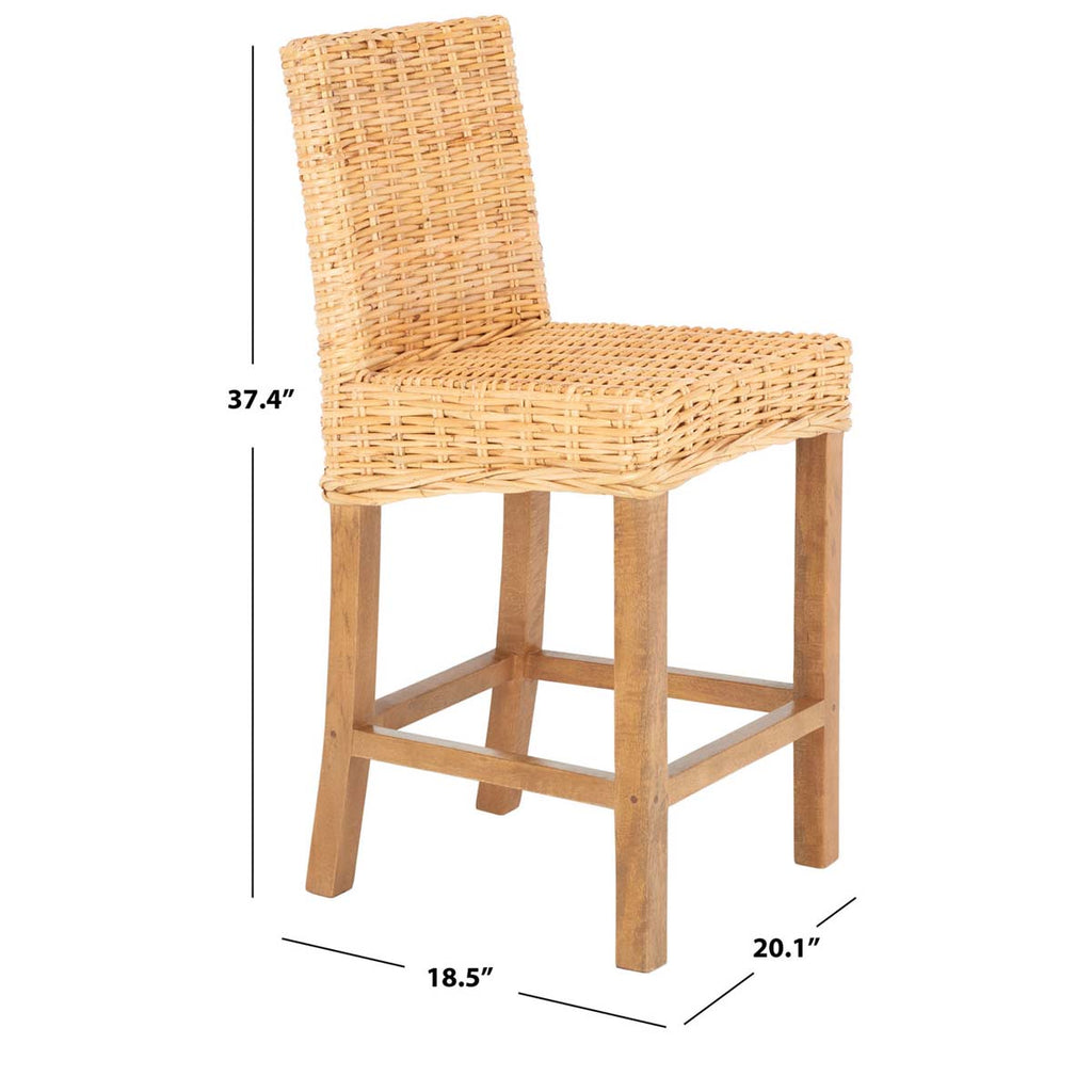 Safavieh Tobie Rattan Counter Stool - Natural / Natural