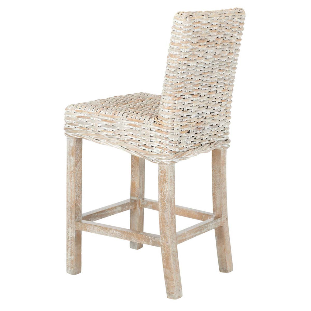 Safavieh Tobie Rattan Counter Stool - Grey White Wash