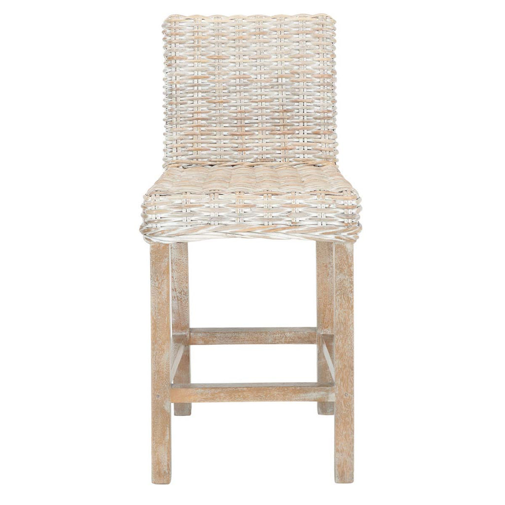 Safavieh Tobie Rattan Counter Stool - Grey White Wash