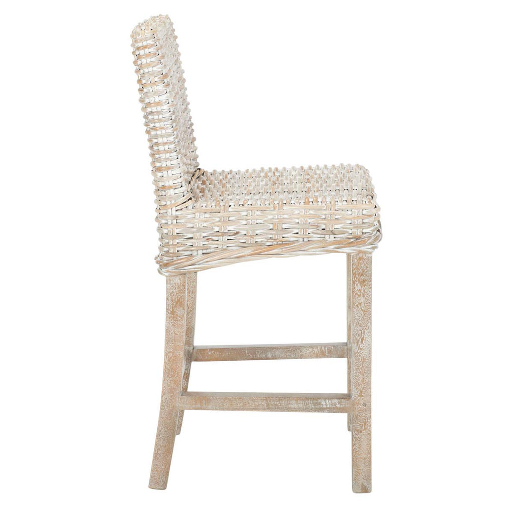 Safavieh Tobie Rattan Counter Stool - Grey White Wash