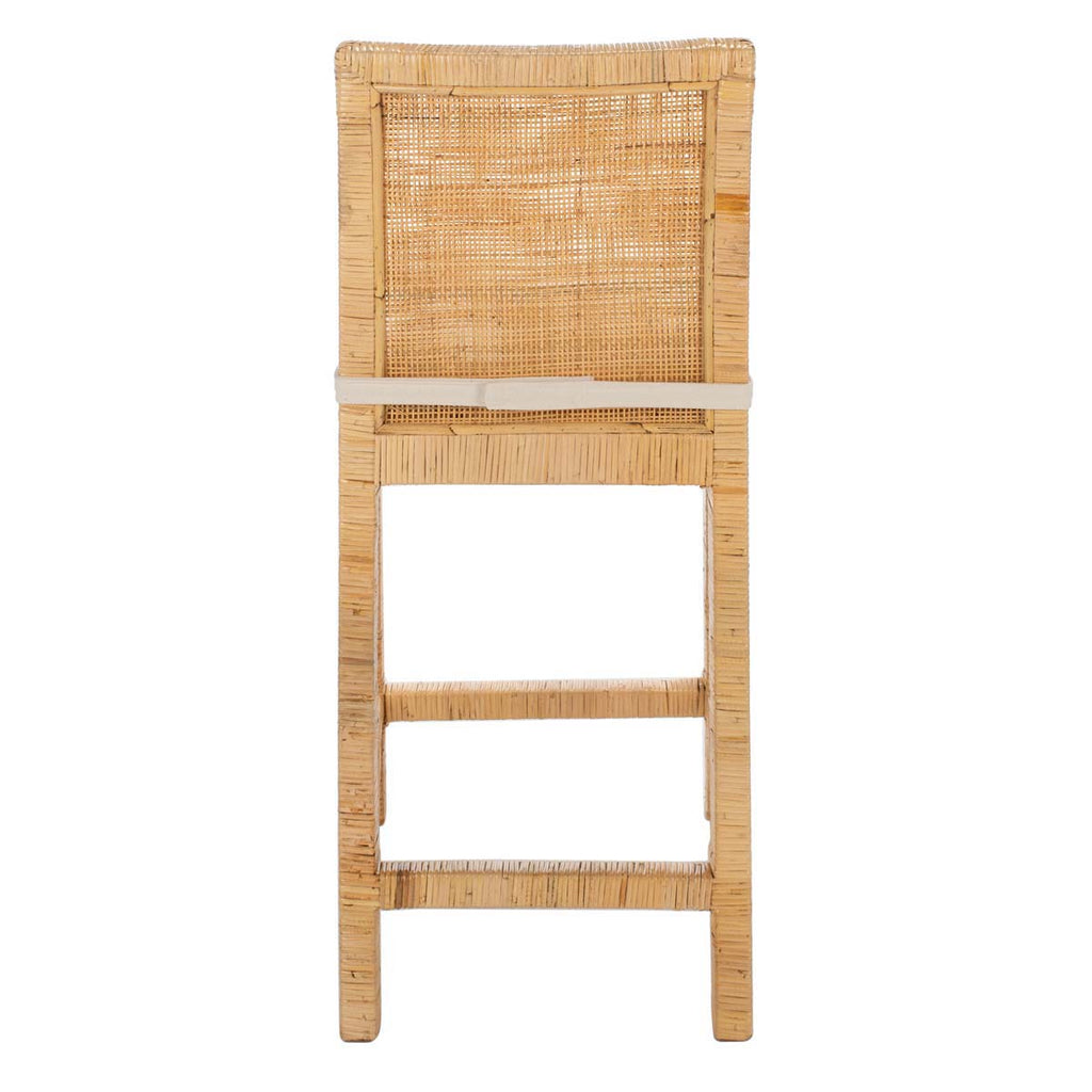 Safavieh Tojo Cane Counter Stool W/ Cushion - Natural / White