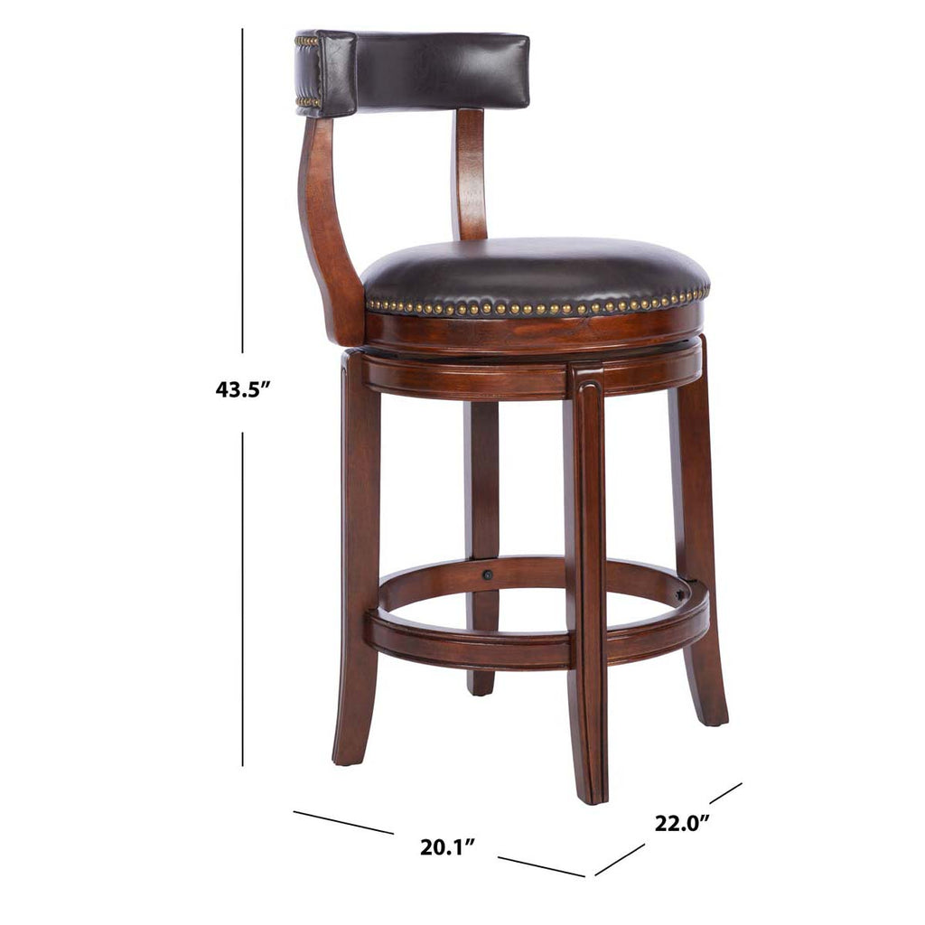 Safavieh Luigi Counter Stool-Walnut/Brown