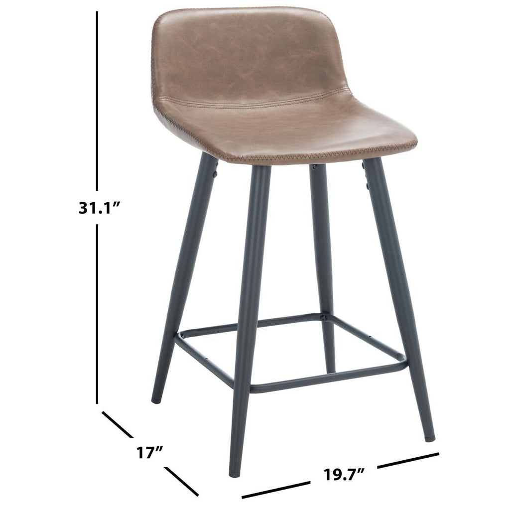 Safavieh Asena Counter Stool - Saddle / Black