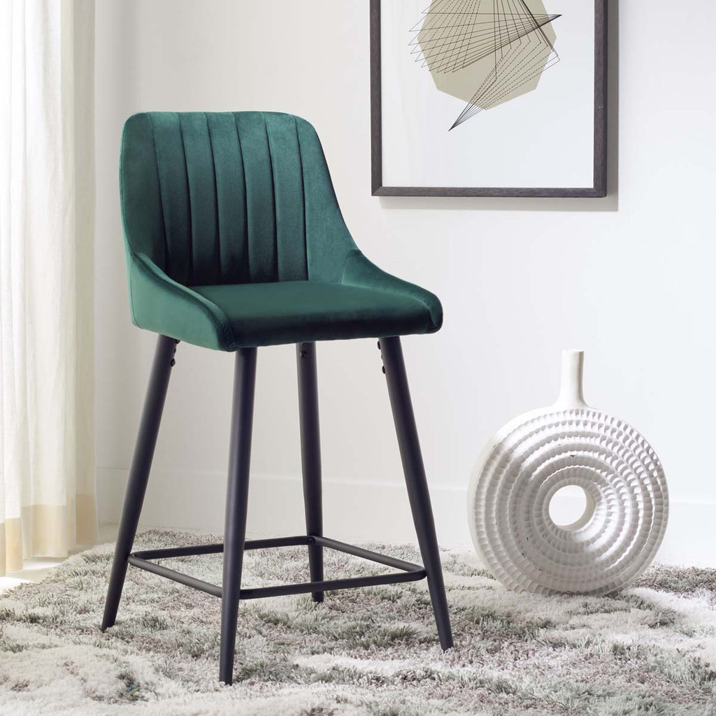 Safavieh Helga Counter Stool - Malachite Green / Black