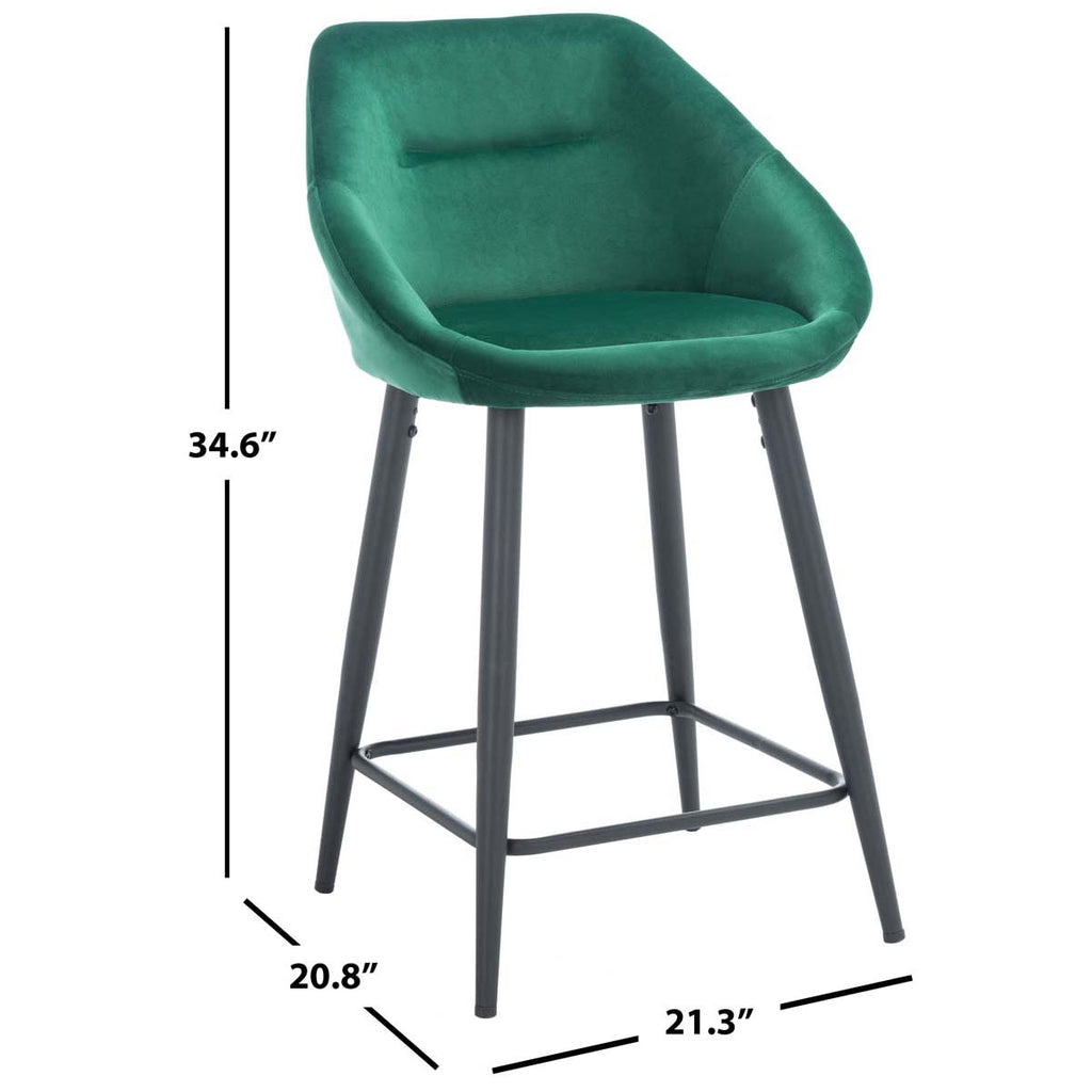 Safavieh Zorica Counter Stool - Emerald / Black